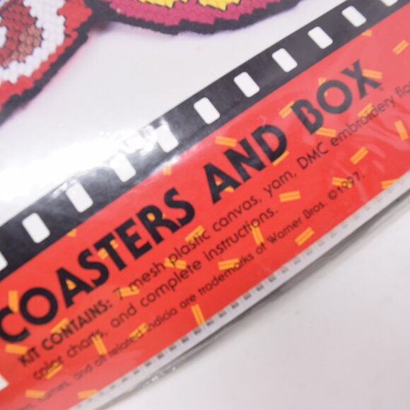 Looney Tunes Leisure Arts 51503 Needlepoint Kit Coasters & Box DIY VTG 1997 NOS - Picture 12 of 13